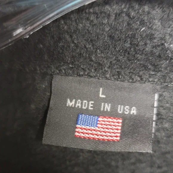 Full Zip USA Olympic Embroidered Fleece Jacket Black Size Large - Picture 5 of 5